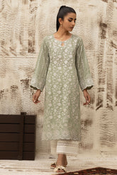 DC-0467 GREEN DYED EMBROIDERED KURTA